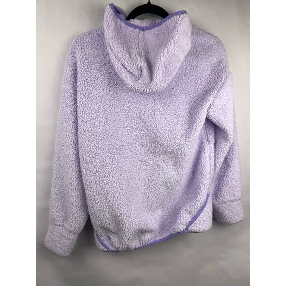Athleta Girl Hooded Sherpa Pullover, Lavender Purple Fleece Cozy Kangaroo Pocket - Picture 7 of 16